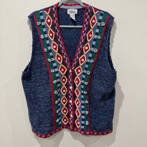 Vintage Napa Valley Sweater Vest Size XL grandmacore Cottagecore Midsommar